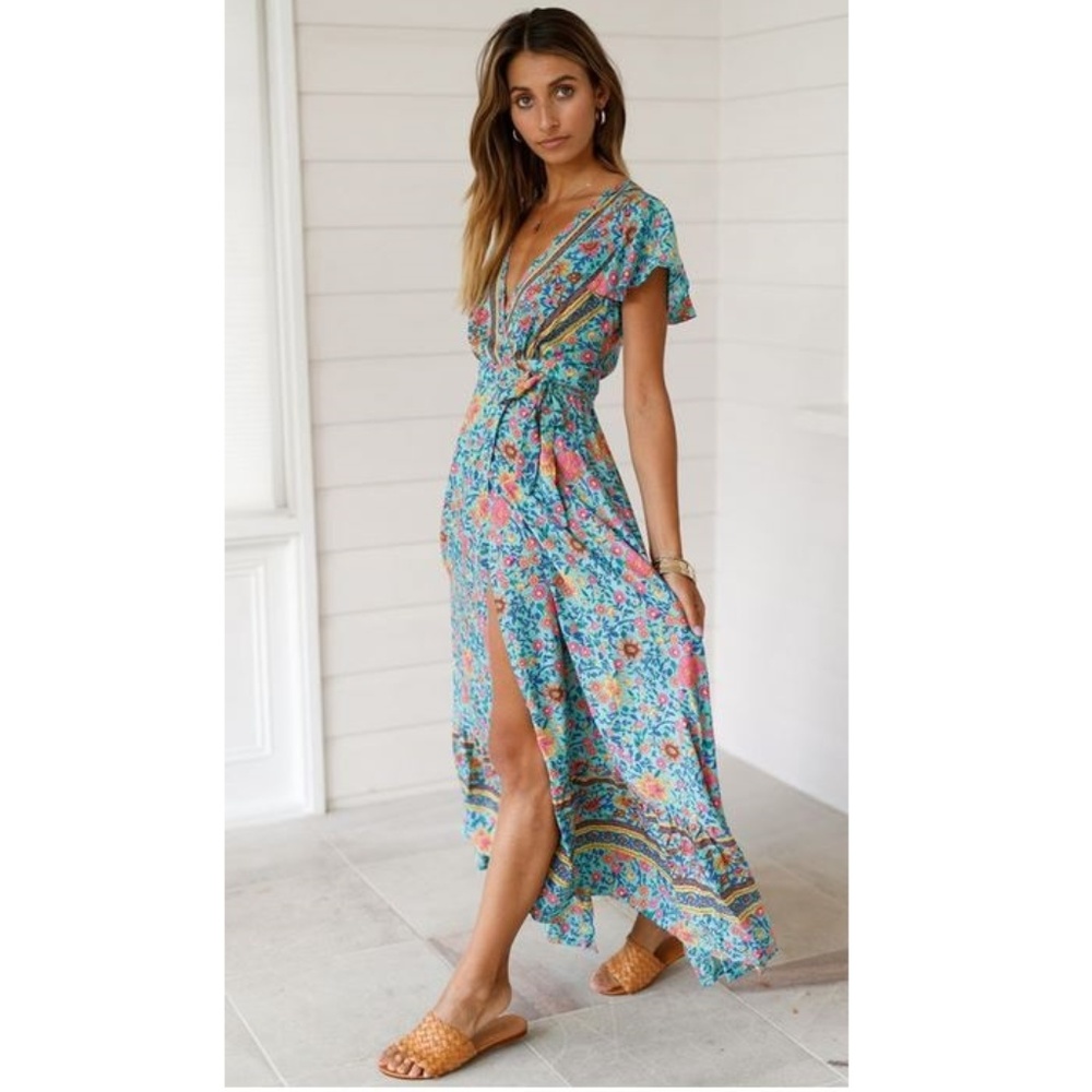 2021 Hot Pick - Boho V-neck Maxi Printed Dress - Picture 3 of 15